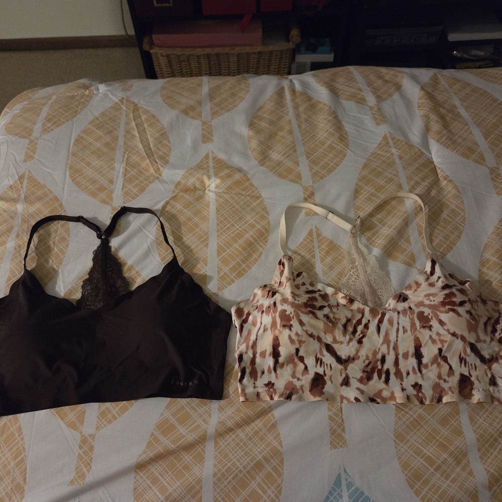 Danskin Brown and Cream Bralette Set